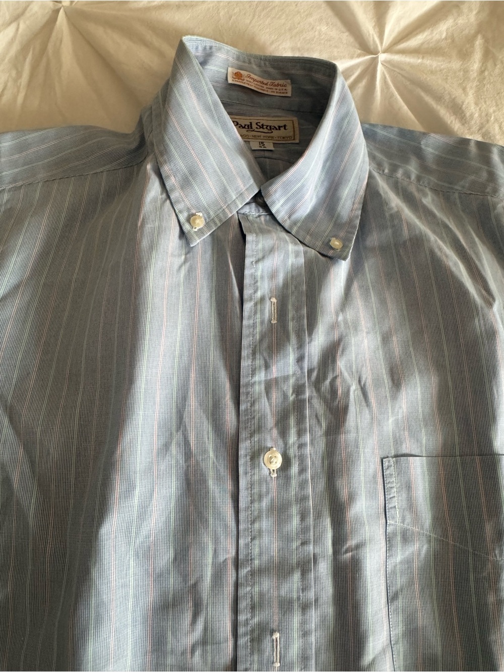 Paul Stuart Pale Blue Pinstripe Button-Down Shirt